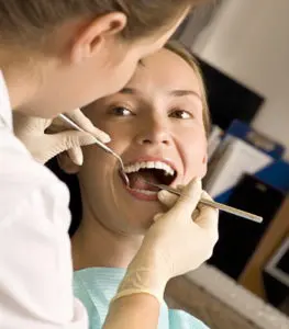 professional teeth cleanings in process
